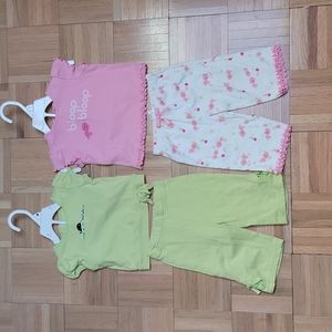 Gymboree lot of 2 Matching shirt & pants sets - like new